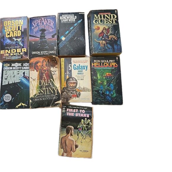 Lot of 9 Orson Scott Card, Ron Goulart, Larry Niven Sci-Fi Paperback Books - Picture 1 of 4